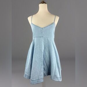 American Eagle Outfitters Light Blue Denim Babydoll Dress